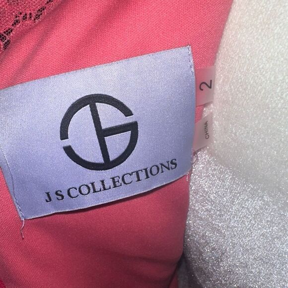 JS Collections | Pink Camellia Tea Length Dress Size 2 - Picture 10 of 10